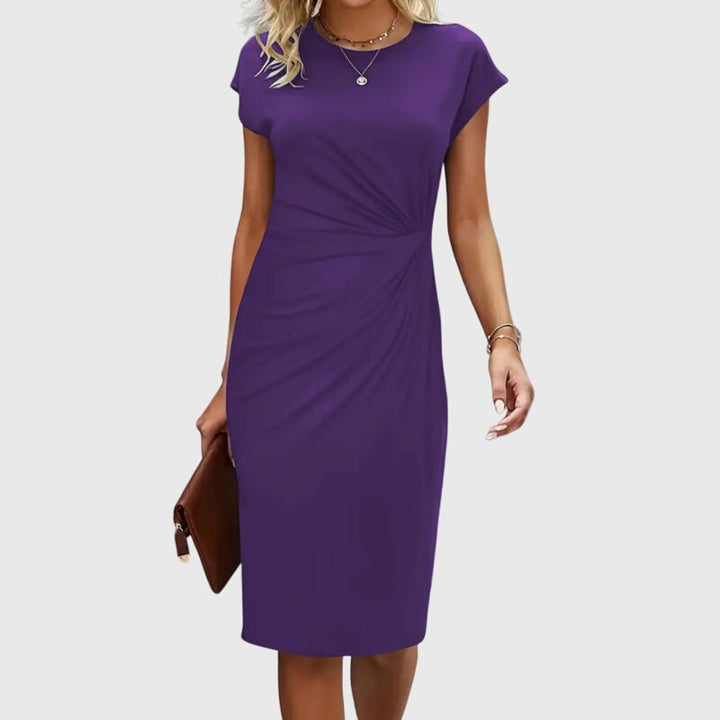 Anouk | Abito Midi Premium a Maniche Corte Elegante