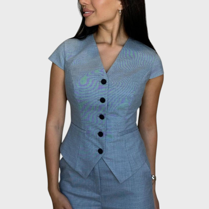 Lidia | Set Artigianale con Top a V e Pantaloni