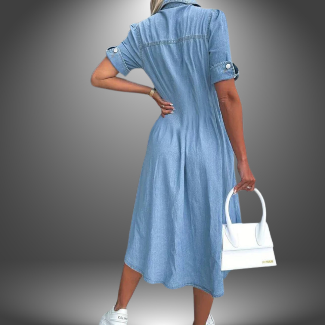 Aria | Vestito in Jeans Lungo Artigianale da Donna
