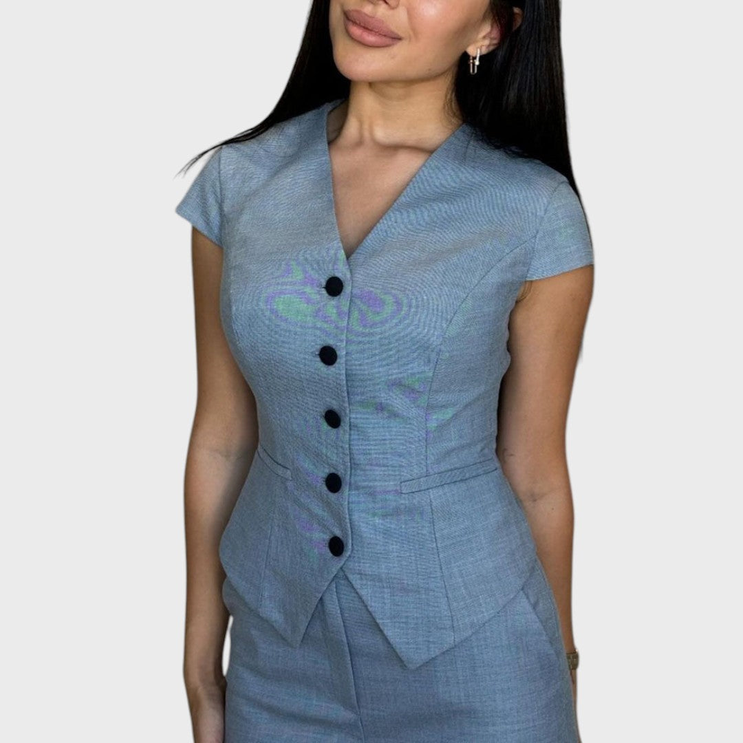 Lidia | Set Artigianale con Top a V e Pantaloni