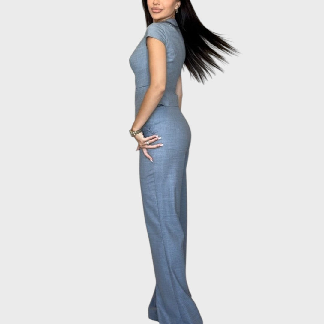 Lidia | Set Artigianale con Top a V e Pantaloni