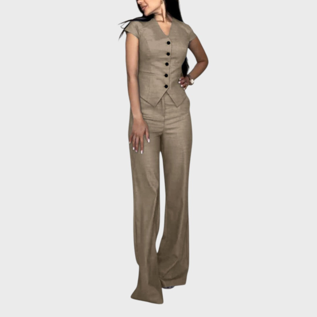 Lidia | Set Artigianale con Top a V e Pantaloni