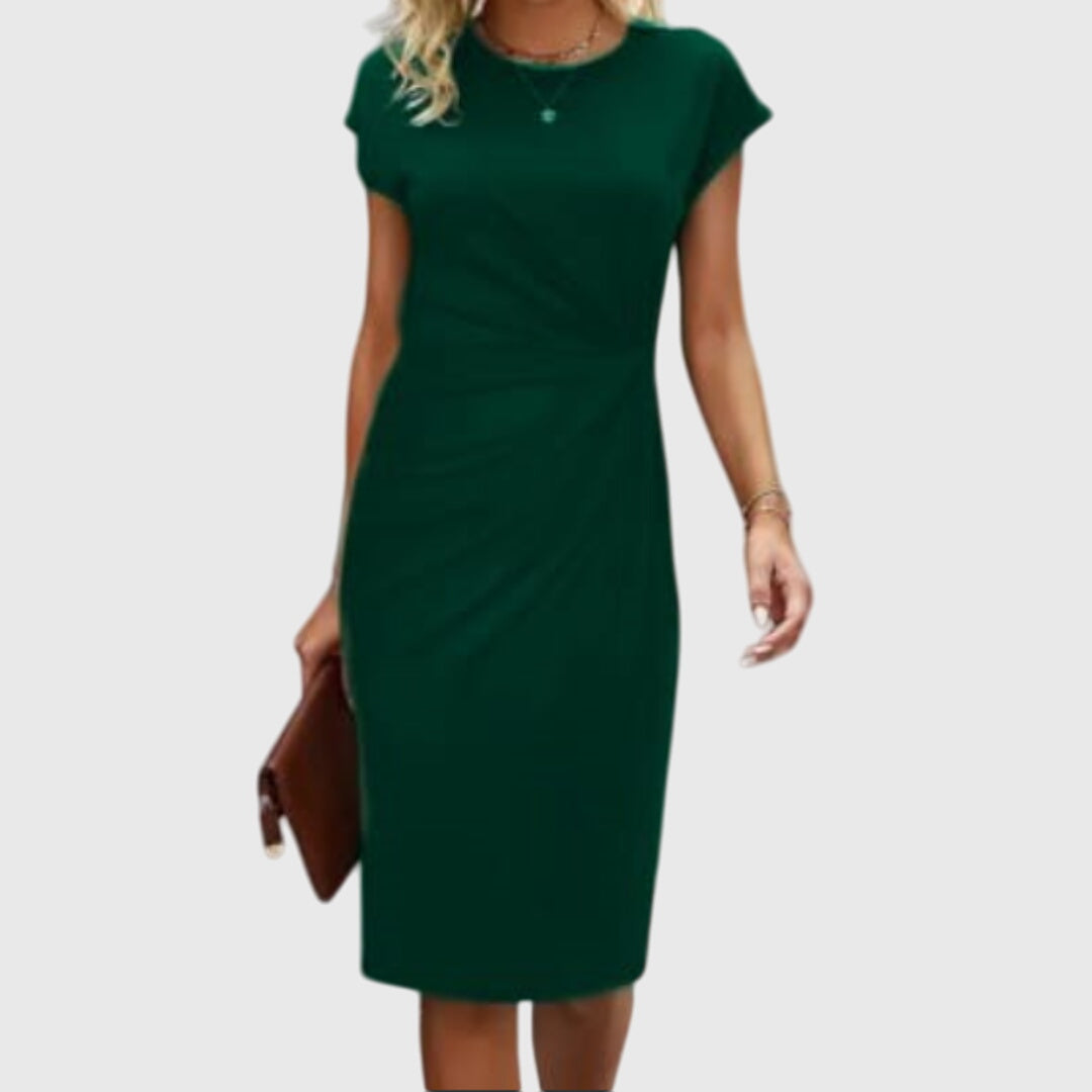 Anouk | Abito Midi Premium a Maniche Corte Elegante