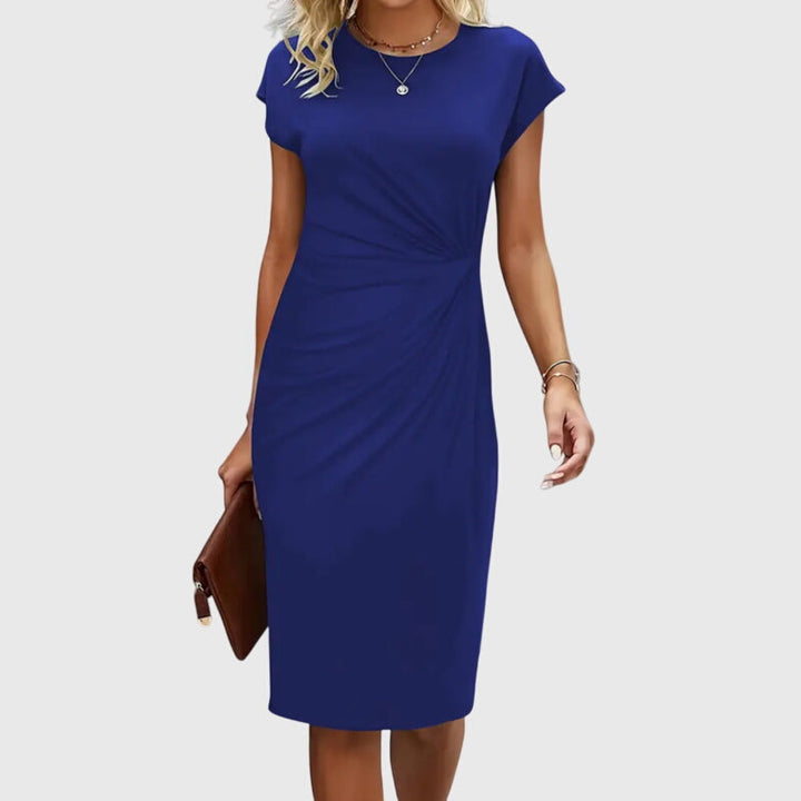Anouk | Abito Midi Premium a Maniche Corte Elegante