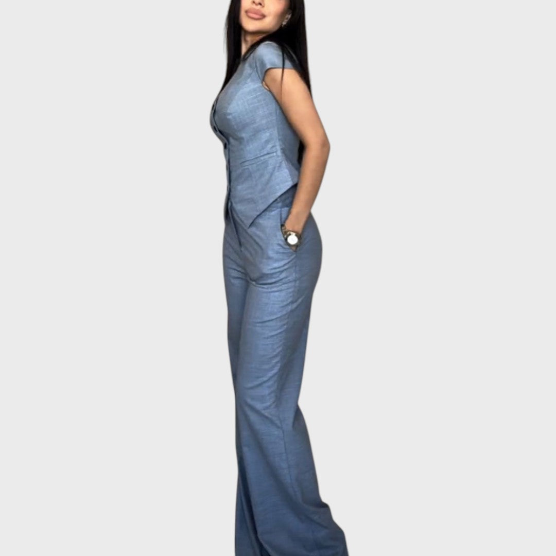 Lidia | Set Artigianale con Top a V e Pantaloni