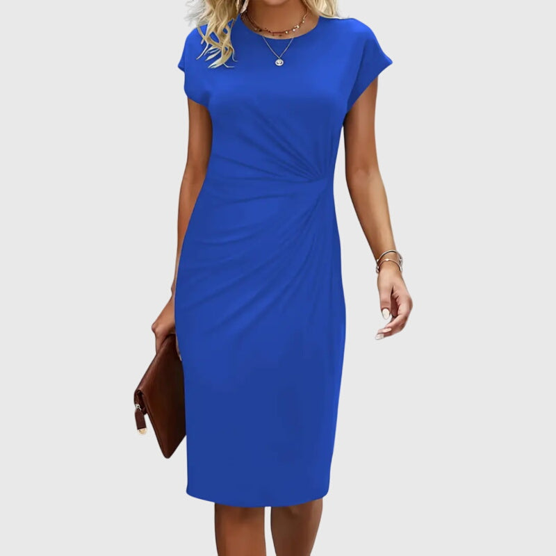 Anouk | Abito Midi Premium a Maniche Corte Elegante