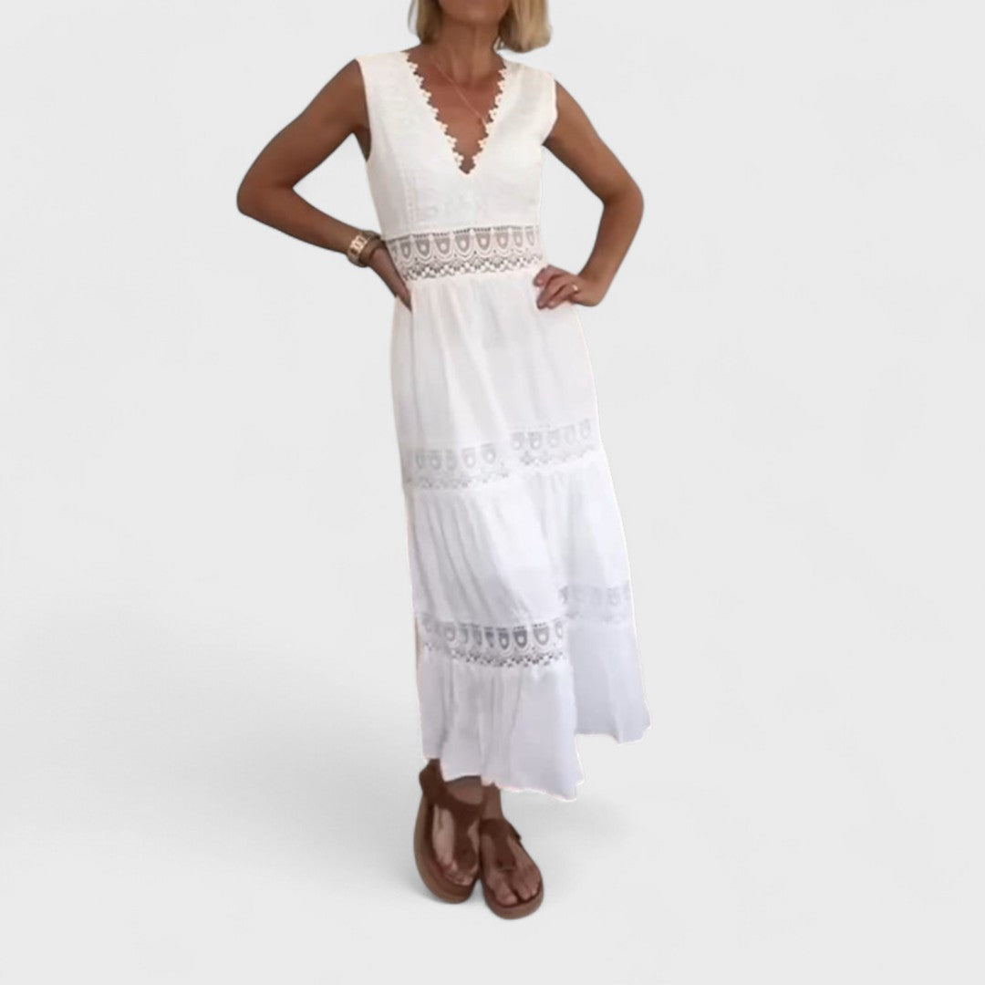 Paola | Abito Midi Senza Maniche in Stile Boho Fatti a Mano
