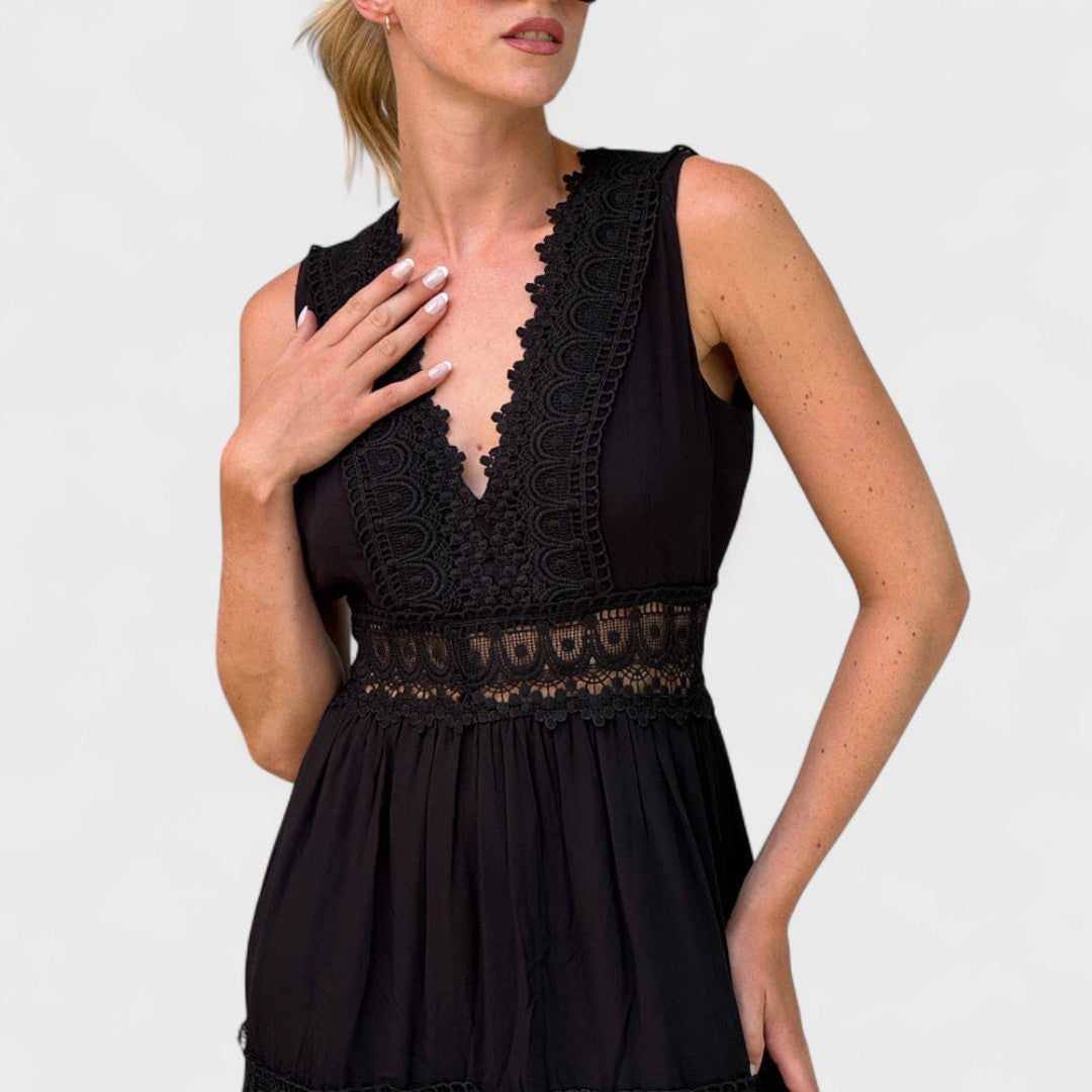 Paola | Abito Midi Senza Maniche in Stile Boho Fatti a Mano