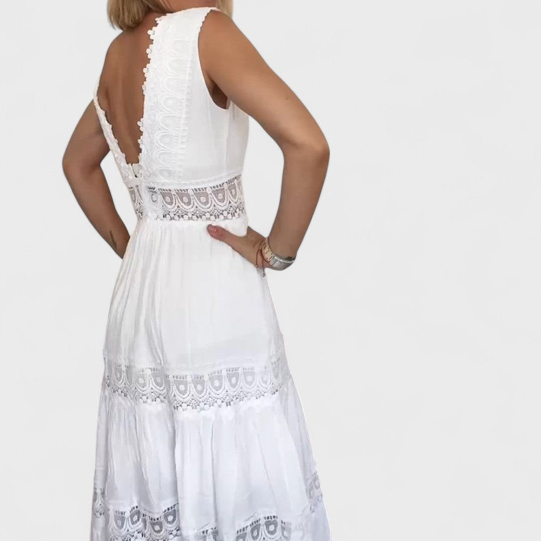 Paola | Abito Midi Senza Maniche in Stile Boho Fatti a Mano
