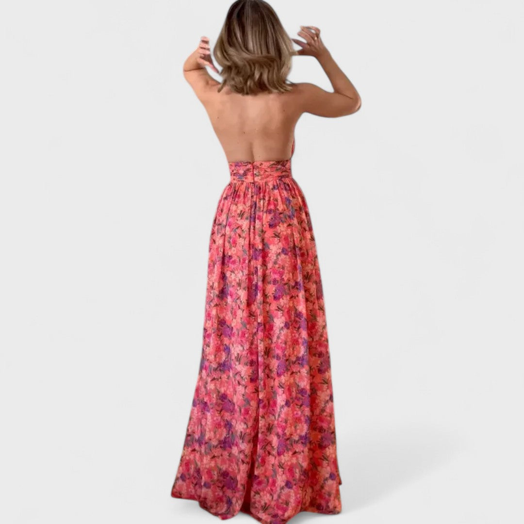 Isa | Abito Maxy Premium con Stampa Floreale