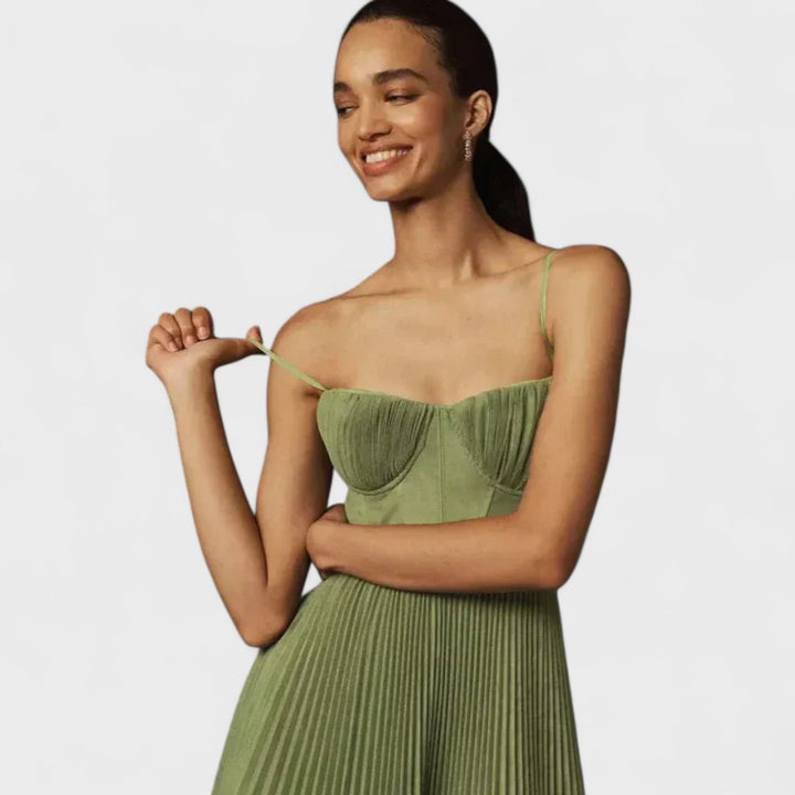 Isabella | Abito Midi Premium in Tulle Plissettato