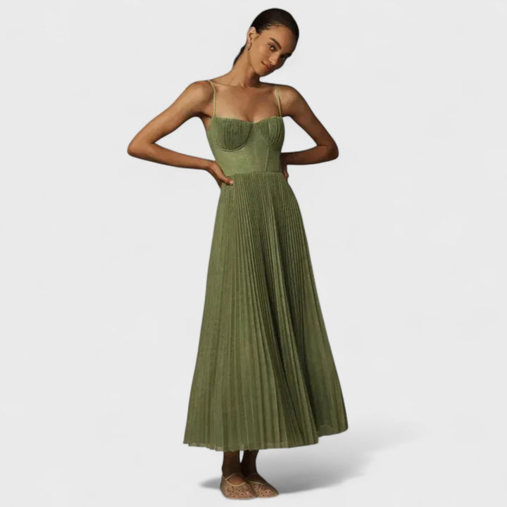 Isabella | Abito Midi Premium in Tulle Plissettato