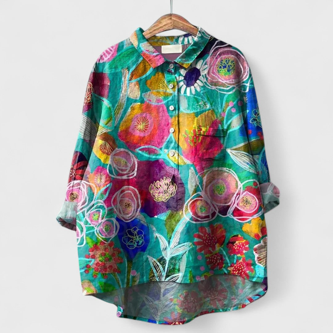Virginia | Camicia Floreale Artigianale da Donna