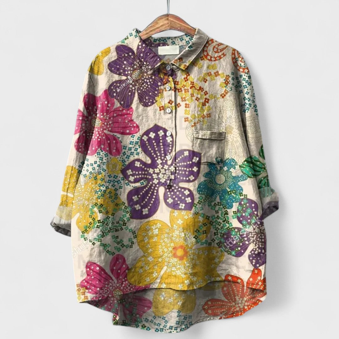 Virginia | Camicia Floreale Artigianale da Donna
