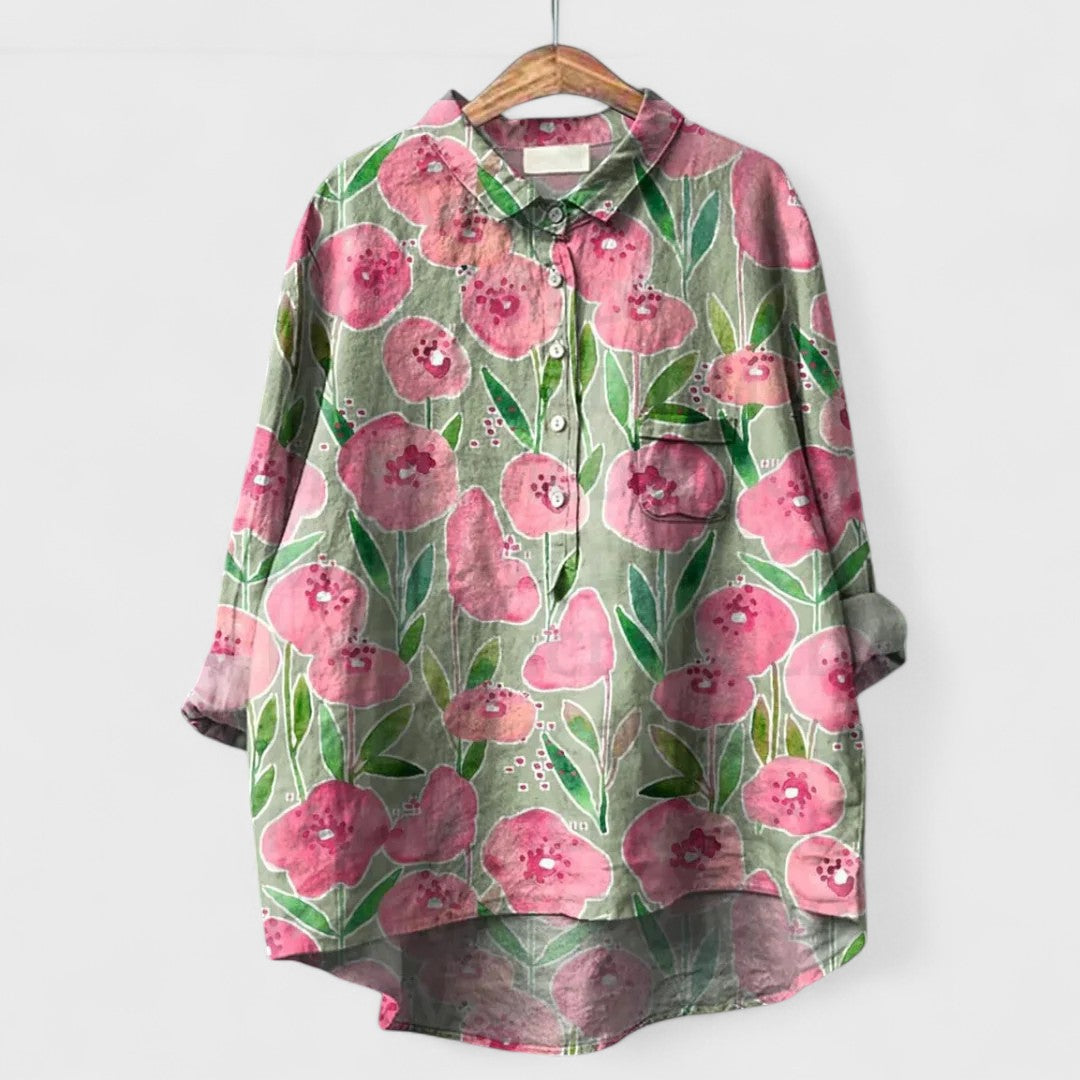 Virginia | Camicia Floreale Artigianale da Donna
