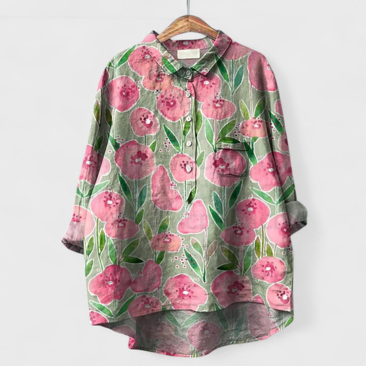 Virginia | Camicia Floreale Artigianale da Donna