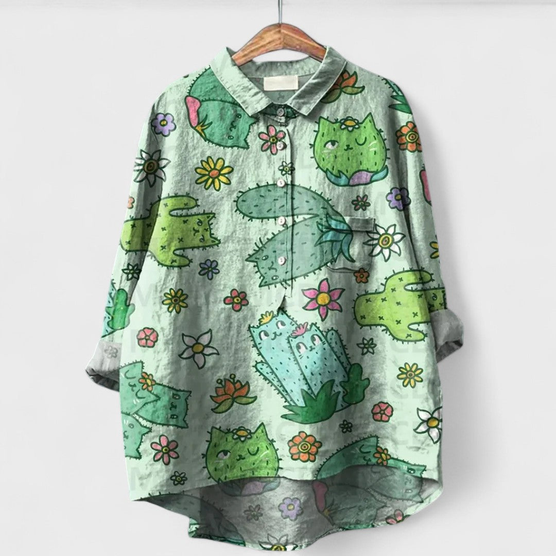 Virginia | Camicia Floreale Artigianale da Donna