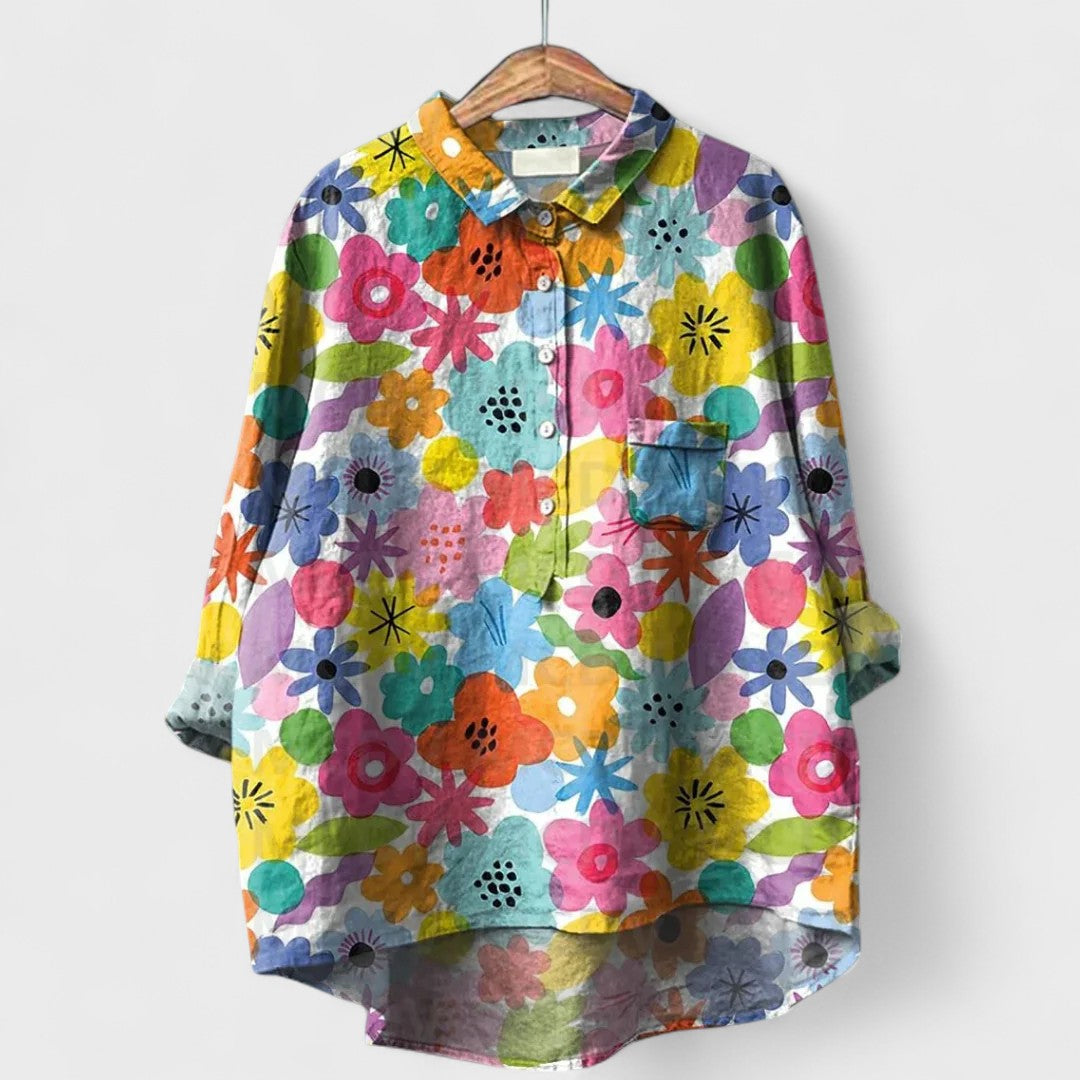 Virginia | Camicia Floreale Artigianale da Donna
