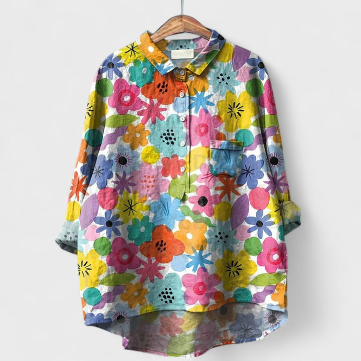 Virginia | Camicia Floreale Artigianale da Donna