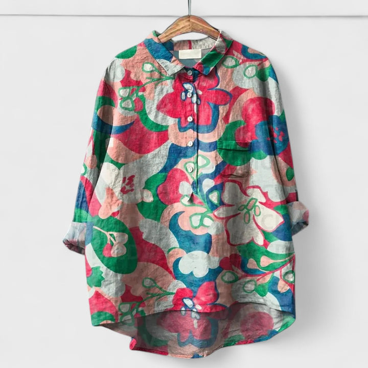 Virginia | Camicia Floreale Artigianale da Donna